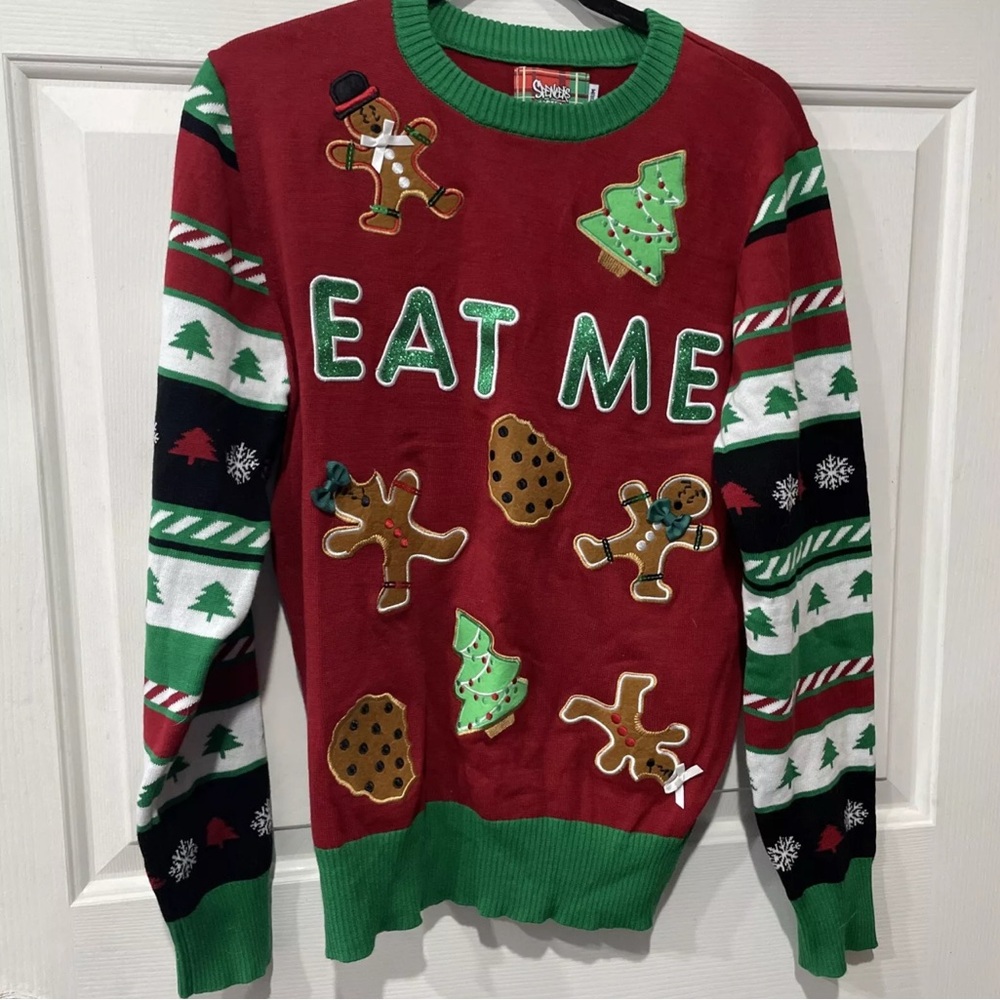 Spencer's Festive Red and Green Crewneck Sweater